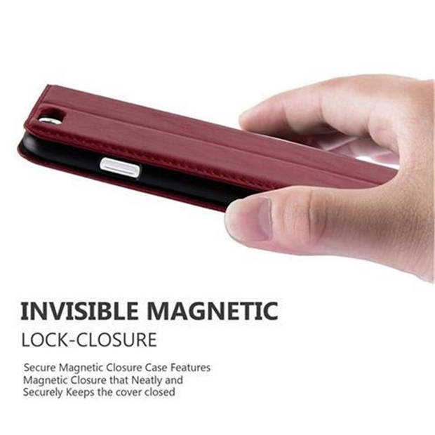Cadorabo Hoesje geschikt voor Apple iPhone 6 / 6S in APPEL ROOD - Beschermhoes Case magnetische sluiting Cover
