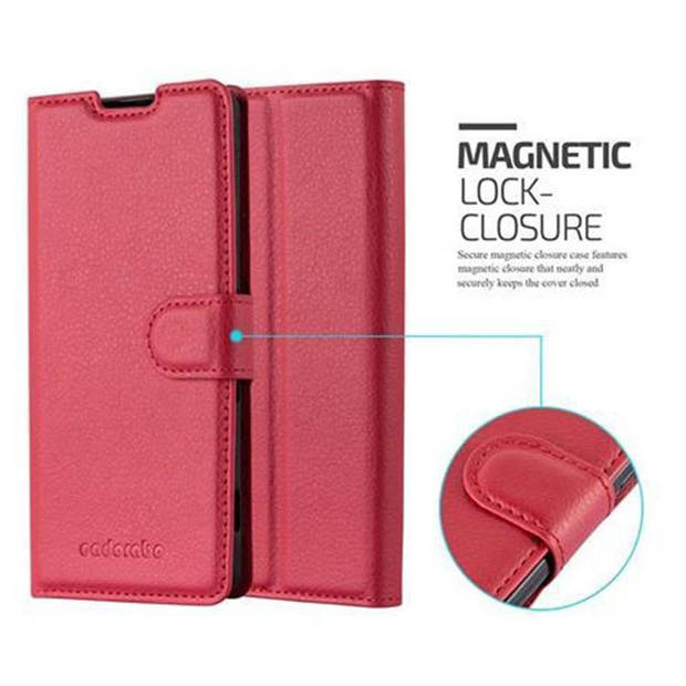 Cadorabo Hoesje geschikt voor Sony Xperia XA in KARMIJN ROOD - Beschermhoes Cover magnetische sluiting Case