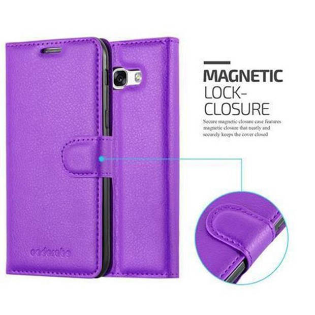 Cadorabo Hoesje geschikt voor Samsung Galaxy A3 2017 in MANGAAN PAARS - Beschermhoes Cover magnetische sluiting Case