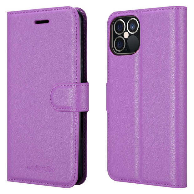 Cadorabo Hoesje geschikt voor Apple iPhone 12 PRO MAX in MANGAAN PAARS - Beschermhoes Cover magnetische sluiting Case