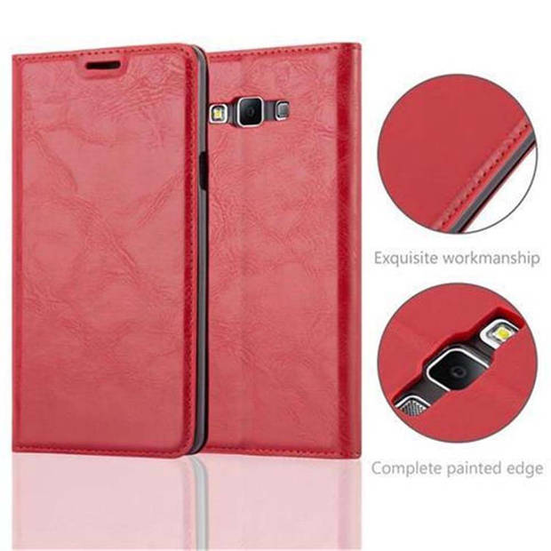 Cadorabo Hoesje geschikt voor Samsung Galaxy A7 2015 in APPEL ROOD - Beschermhoes Case magnetische sluiting Cover