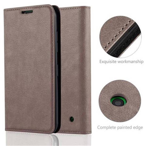 Cadorabo Hoesje geschikt voor Nokia Lumia 630 / 635 in KOFFIE BRUIN - Beschermhoes Case magnetische sluiting Cover