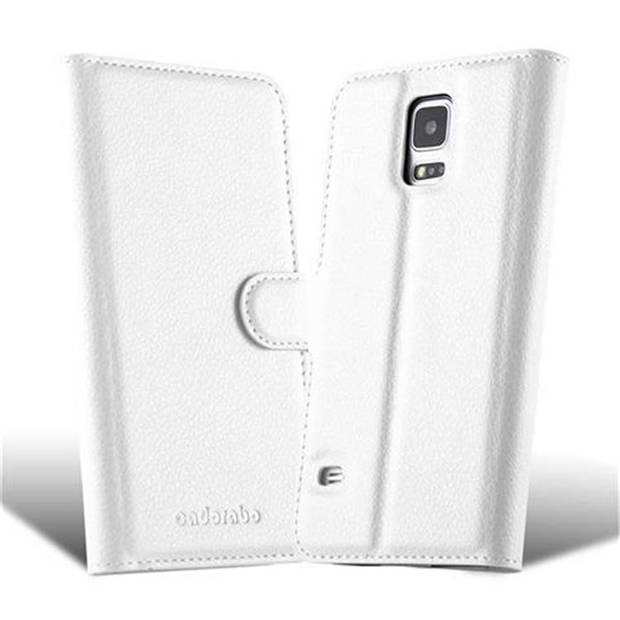 Cadorabo Hoesje geschikt voor Samsung Galaxy S5 / S5 NEO in ARCTISCH WIT - Beschermhoes Cover magnetische sluiting Case