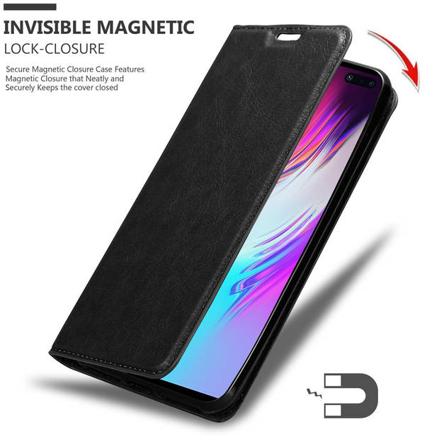 Cadorabo Hoesje geschikt voor Samsung Galaxy S10 5G in ZWARTE NACHT - Beschermhoes Case magnetische sluiting Cover