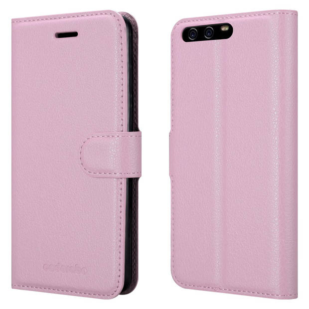 Cadorabo Hoesje geschikt voor Huawei P10 in LOTUS ROZE - Beschermhoes Cover magnetische sluiting Case