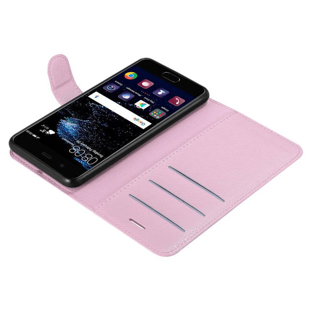 Cadorabo Hoesje geschikt voor Huawei P10 in LOTUS ROZE - Beschermhoes Cover magnetische sluiting Case