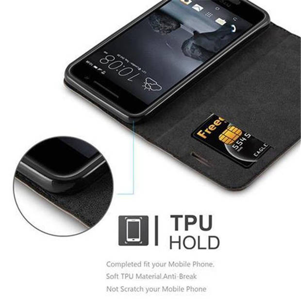 Cadorabo Hoesje geschikt voor HTC ONE A9 in KOFFIE BRUIN - Beschermhoes Case magnetische sluiting Cover