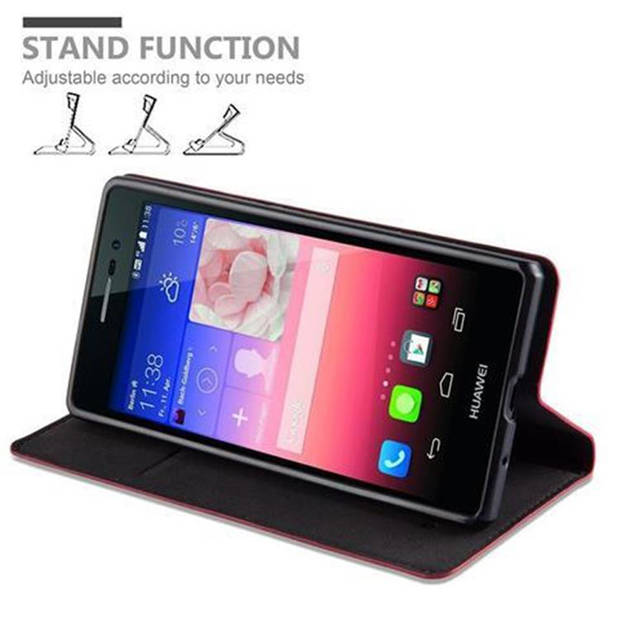 Cadorabo Hoesje geschikt voor Huawei ASCEND P7 in APPEL ROOD - Beschermhoes Case magnetische sluiting Cover