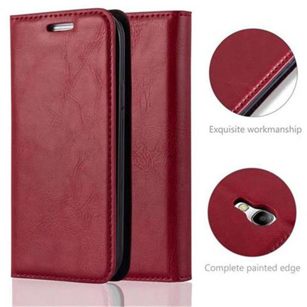 Cadorabo Hoesje geschikt voor Samsung Galaxy S4 MINI in APPEL ROOD - Beschermhoes Case magnetische sluiting Cover