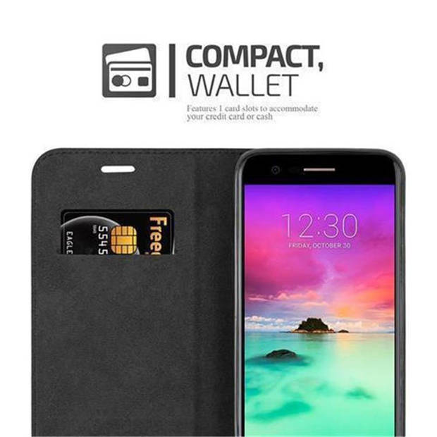 Cadorabo Hoesje geschikt voor LG K10 2017 in KOFFIE BRUIN - Beschermhoes Case magnetische sluiting Cover