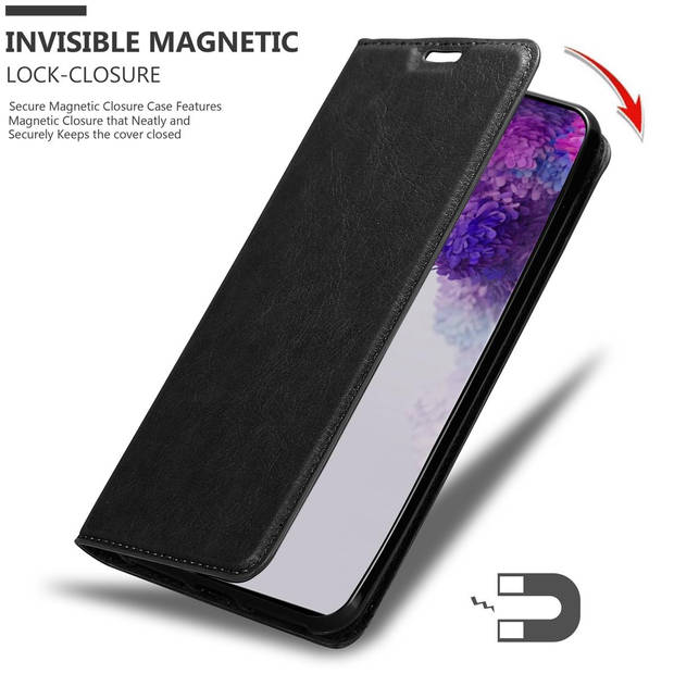 Cadorabo Hoesje geschikt voor Samsung Galaxy S20 ULTRA in ZWARTE NACHT - Beschermhoes Case magnetische sluiting Cover