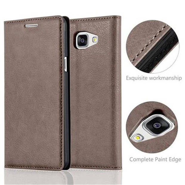 Cadorabo Hoesje geschikt voor Samsung Galaxy A5 2016 in KOFFIE BRUIN - Beschermhoes Case magnetische sluiting Cover