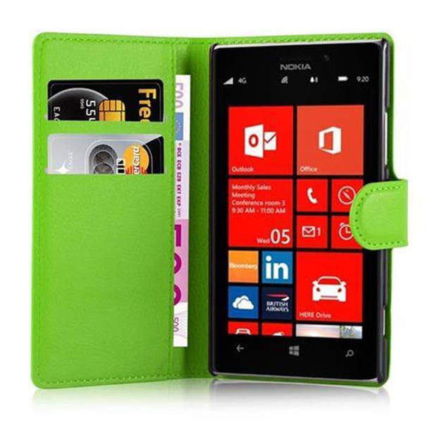 Cadorabo Hoesje geschikt voor Nokia Lumia 925 in MUNT GROEN - Beschermhoes Cover magnetische sluiting Case