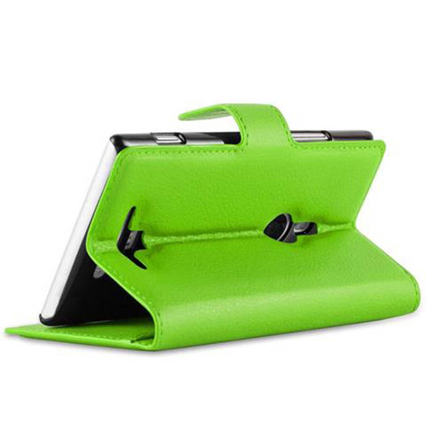 Cadorabo Hoesje geschikt voor Nokia Lumia 925 in MUNT GROEN - Beschermhoes Cover magnetische sluiting Case