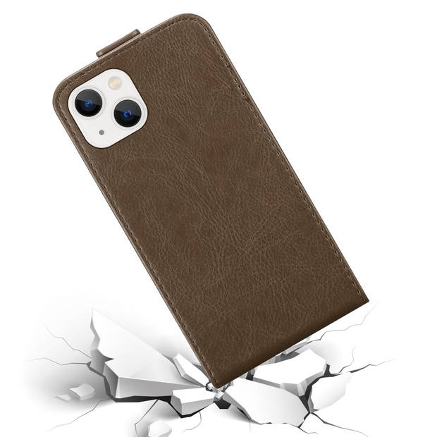 Cadorabo Hoesje geschikt voor Apple iPhone 14 PLUS in KOFFIE BRUIN - Beschermhoes Flip Case Cover magnetische sluiting