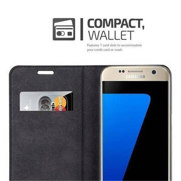 Cadorabo Hoesje geschikt voor Samsung Galaxy S7 in CAPPUCCINO BRUIN - Beschermhoes Case magnetische sluiting Cover
