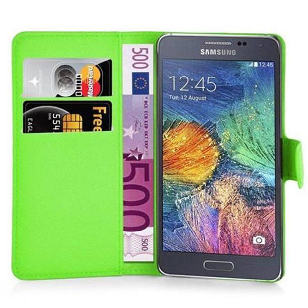 Cadorabo Hoesje geschikt voor Samsung Galaxy A7 2015 in MUNT GROEN - Beschermhoes Cover magnetische sluiting Case