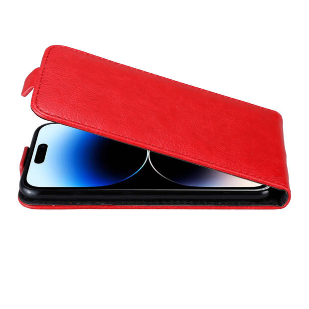 Cadorabo Hoesje geschikt voor Apple iPhone 14 PRO MAX in APPEL ROOD - Beschermhoes Flip Case Cover magnetische sluiting