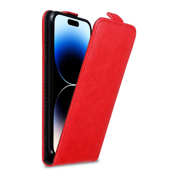 Cadorabo Hoesje geschikt voor Apple iPhone 14 PRO MAX in APPEL ROOD - Beschermhoes Flip Case Cover magnetische sluiting