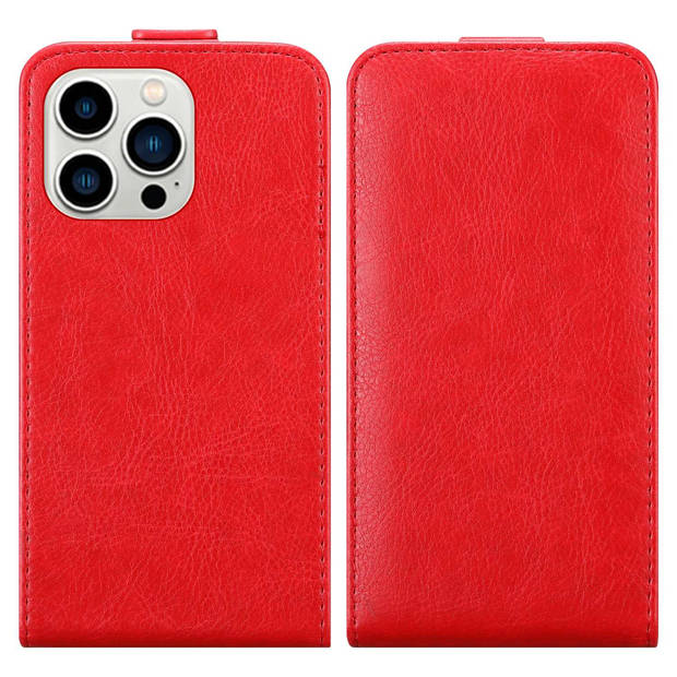 Cadorabo Hoesje geschikt voor Apple iPhone 14 PRO MAX in APPEL ROOD - Beschermhoes Flip Case Cover magnetische sluiting