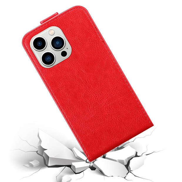 Cadorabo Hoesje geschikt voor Apple iPhone 14 PRO in APPEL ROOD - Beschermhoes Flip Case Cover magnetische sluiting