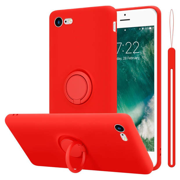 Cadorabo Hoesje geschikt voor Apple iPhone 7 / 7S / 8 / SE 2020 in LIQUID ROOD - Beschermhoes van TPU silicone Case