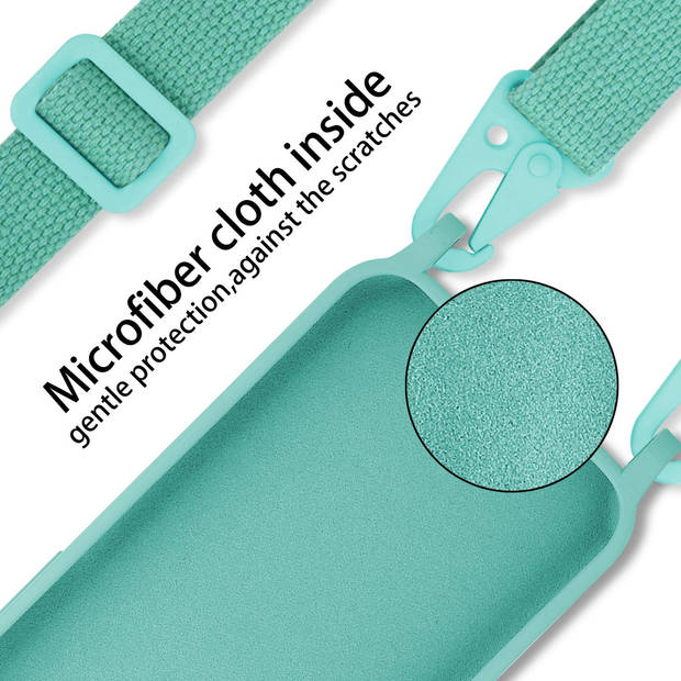 Cadorabo Mobiele telefoon ketting geschikt voor Apple iPhone 14 Hoesje in LIQUID TURKOOIS - Silicone beschermhoes