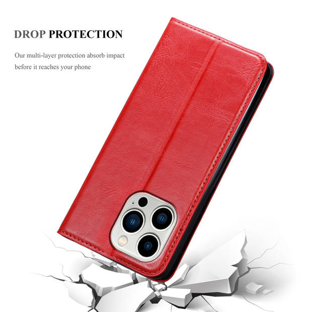 Cadorabo Hoesje geschikt voor Apple iPhone 14 PRO in APPEL ROOD - Beschermhoes Case magnetische sluiting Cover