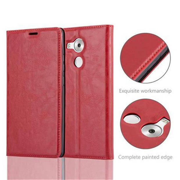 Cadorabo Hoesje geschikt voor Huawei MATE 8 in APPEL ROOD - Beschermhoes Case magnetische sluiting Cover