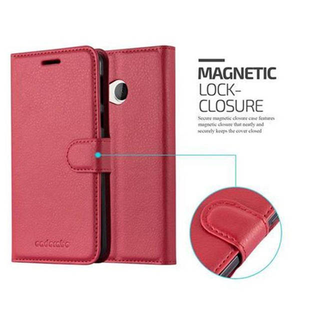 Cadorabo Hoesje geschikt voor HTC U PLAY in KARMIJN ROOD - Beschermhoes Cover magnetische sluiting Case