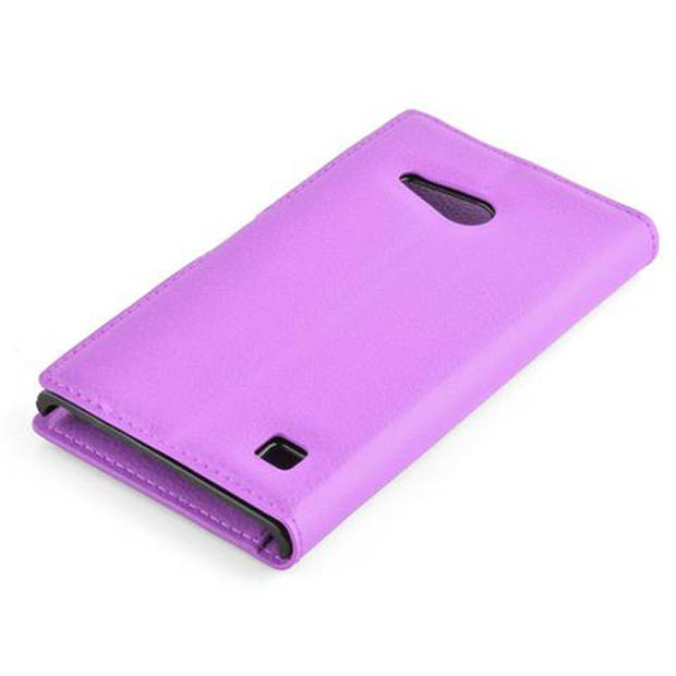 Cadorabo Hoesje geschikt voor Nokia Lumia 730 in MANGAAN PAARS - Beschermhoes Cover magnetische sluiting Case
