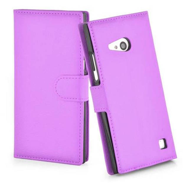 Cadorabo Hoesje geschikt voor Nokia Lumia 730 in MANGAAN PAARS - Beschermhoes Cover magnetische sluiting Case