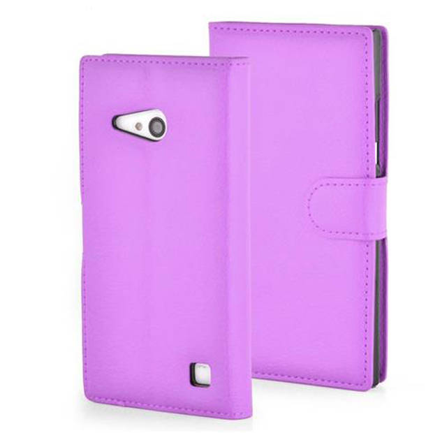 Cadorabo Hoesje geschikt voor Nokia Lumia 730 in MANGAAN PAARS - Beschermhoes Cover magnetische sluiting Case