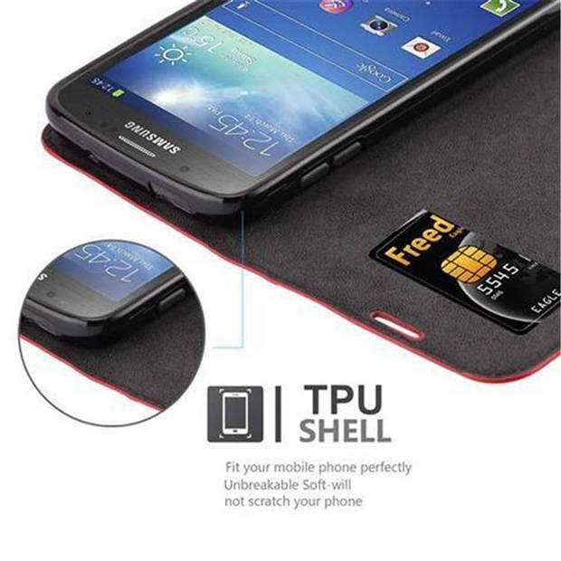 Cadorabo Hoesje geschikt voor Samsung Galaxy S4 ACTIVE in APPEL ROOD - Beschermhoes Case magnetische sluiting Cover