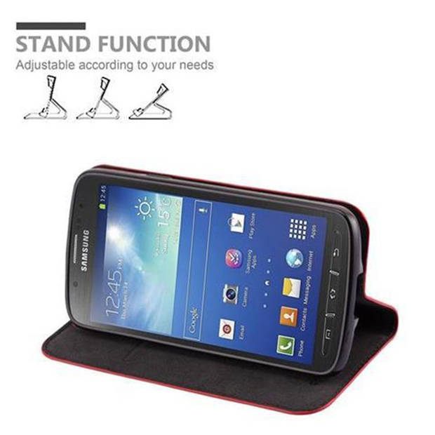 Cadorabo Hoesje geschikt voor Samsung Galaxy S4 ACTIVE in APPEL ROOD - Beschermhoes Case magnetische sluiting Cover