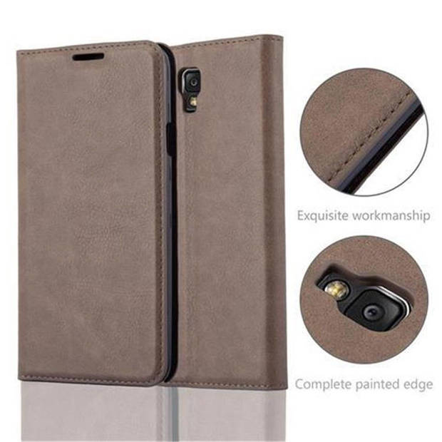 Cadorabo Hoesje geschikt voor Samsung Galaxy NOTE 3 NEO in KOFFIE BRUIN - Beschermhoes Case magnetische sluiting Cover