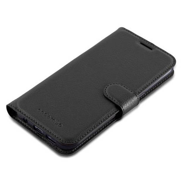 Cadorabo Hoesje geschikt voor Samsung Galaxy S7 EDGE in PHANTOM ZWART - Beschermhoes Cover magnetische sluiting Case