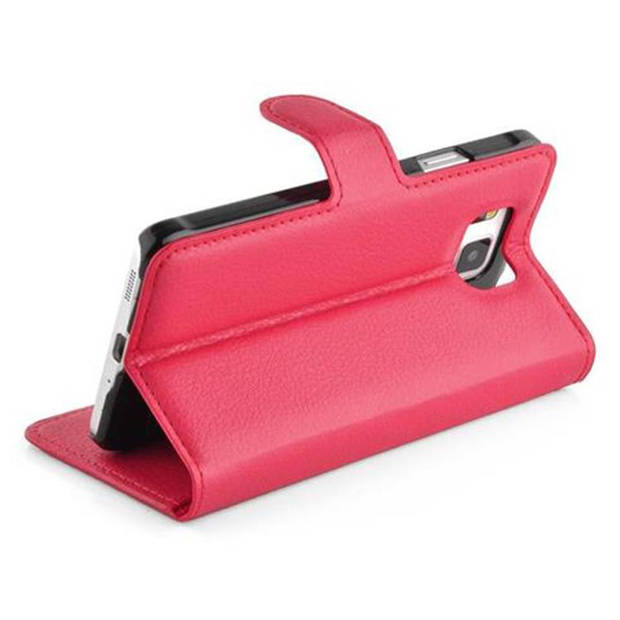 Cadorabo Hoesje geschikt voor Samsung Galaxy ALPHA in KARMIJN ROOD - Beschermhoes Cover magnetische sluiting Case