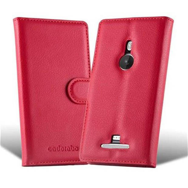 Cadorabo Hoesje geschikt voor Nokia Lumia 925 in KARMIJN ROOD - Beschermhoes Cover magnetische sluiting Case