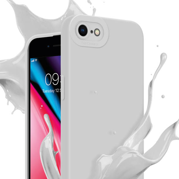 Cadorabo Hoesje geschikt voor Apple iPhone 7 / 7S / 8 / SE 2020 in FLUID WIT - Beschermhoes TPU silicone Cover Case