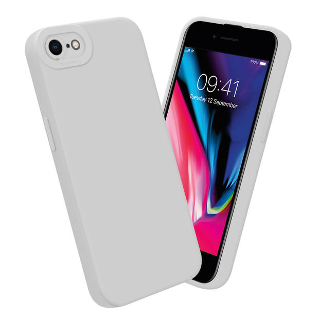 Cadorabo Hoesje geschikt voor Apple iPhone 7 / 7S / 8 / SE 2020 in FLUID WIT - Beschermhoes TPU silicone Cover Case