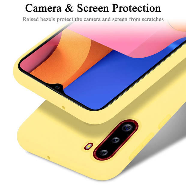 Cadorabo Hoesje geschikt voor Samsung Galaxy A21 Case in LIQUID GEEL - Beschermhoes TPU silicone Cover