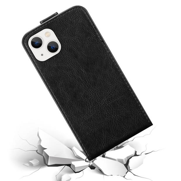Cadorabo Hoesje geschikt voor Apple iPhone 14 PLUS in ZWARTE NACHT - Beschermhoes Flip Case Cover magnetische sluiting