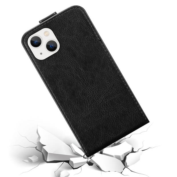 Cadorabo Hoesje geschikt voor Apple iPhone 14 in ZWARTE NACHT - Beschermhoes Flip Case Cover magnetische sluiting