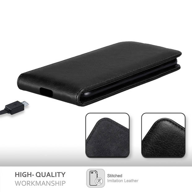 Cadorabo Hoesje geschikt voor Apple iPhone 14 PLUS in ZWARTE NACHT - Beschermhoes Flip Case Cover magnetische sluiting