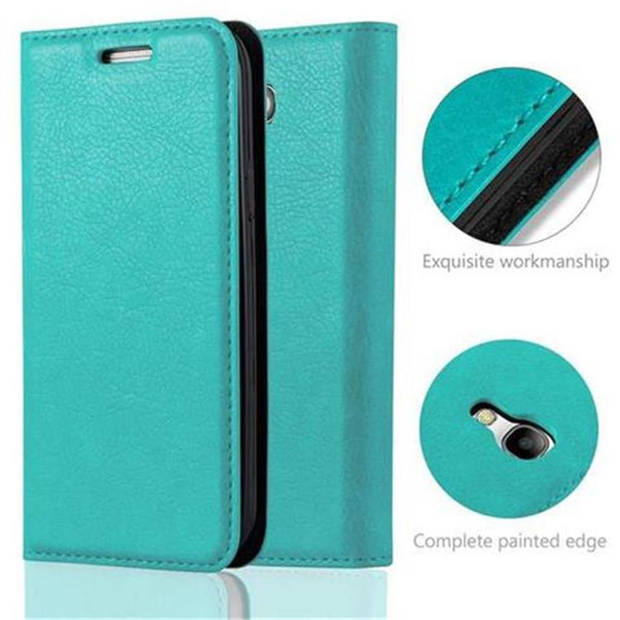 Cadorabo Hoesje geschikt voor Samsung Galaxy S4 MINI in BENZINE TURKOOIS - Beschermhoes Case magnetische sluiting Cover