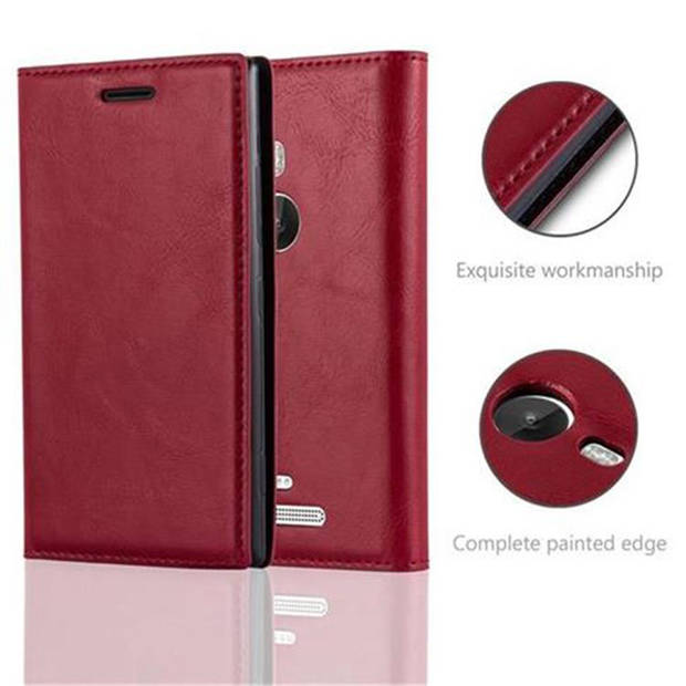 Cadorabo Hoesje geschikt voor Nokia Lumia 925 in APPEL ROOD - Beschermhoes Case magnetische sluiting Cover