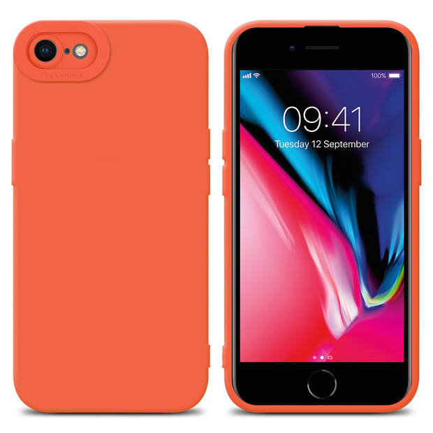 Cadorabo Hoesje geschikt voor Apple iPhone 7 / 7S / 8 / SE 2020 in FLUID ORANJE - Beschermhoes TPU silicone Cover Case