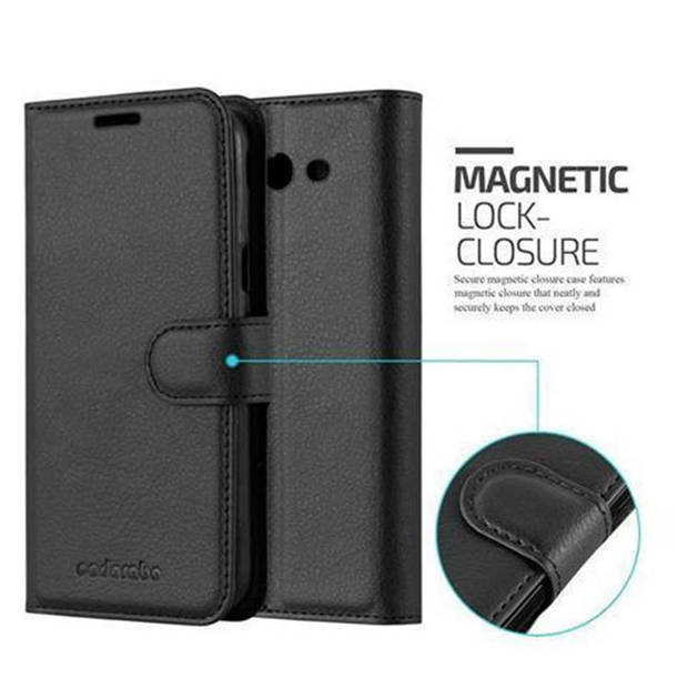 Cadorabo Hoesje geschikt voor Samsung Galaxy J5 2017 US Version in PHANTOM ZWART - Beschermhoes Cover magnetische