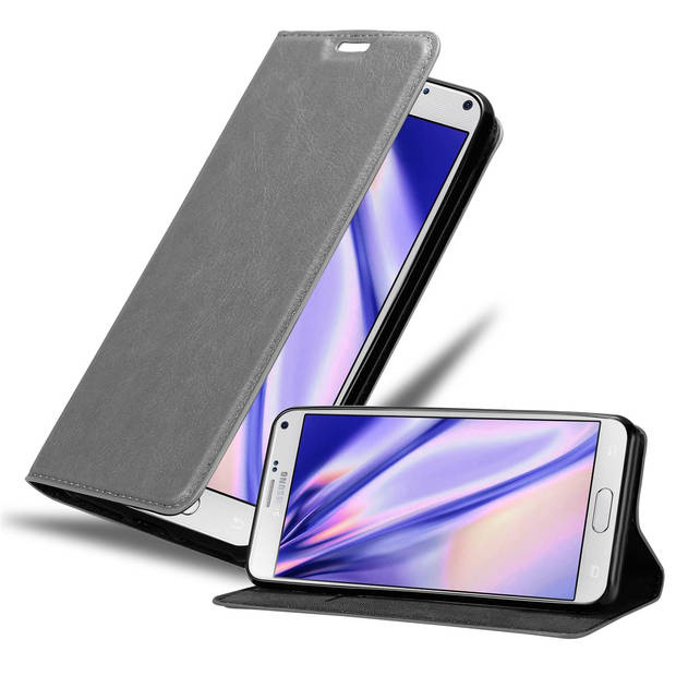 Cadorabo Hoesje geschikt voor Samsung Galaxy NOTE 4 in TITANIUM GRIJS - Beschermhoes Case magnetische sluiting Cover